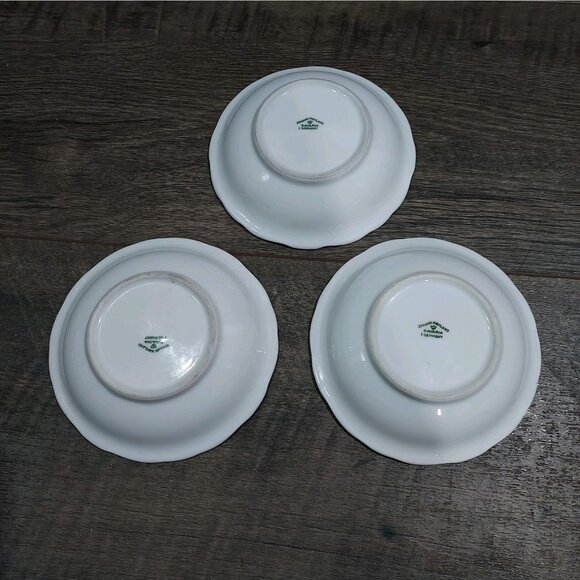 Johann Haviland Bavaria Germany Blue Garland Berry Bowl Silver Edge Vintage Lot3 - Picture 9 of 10